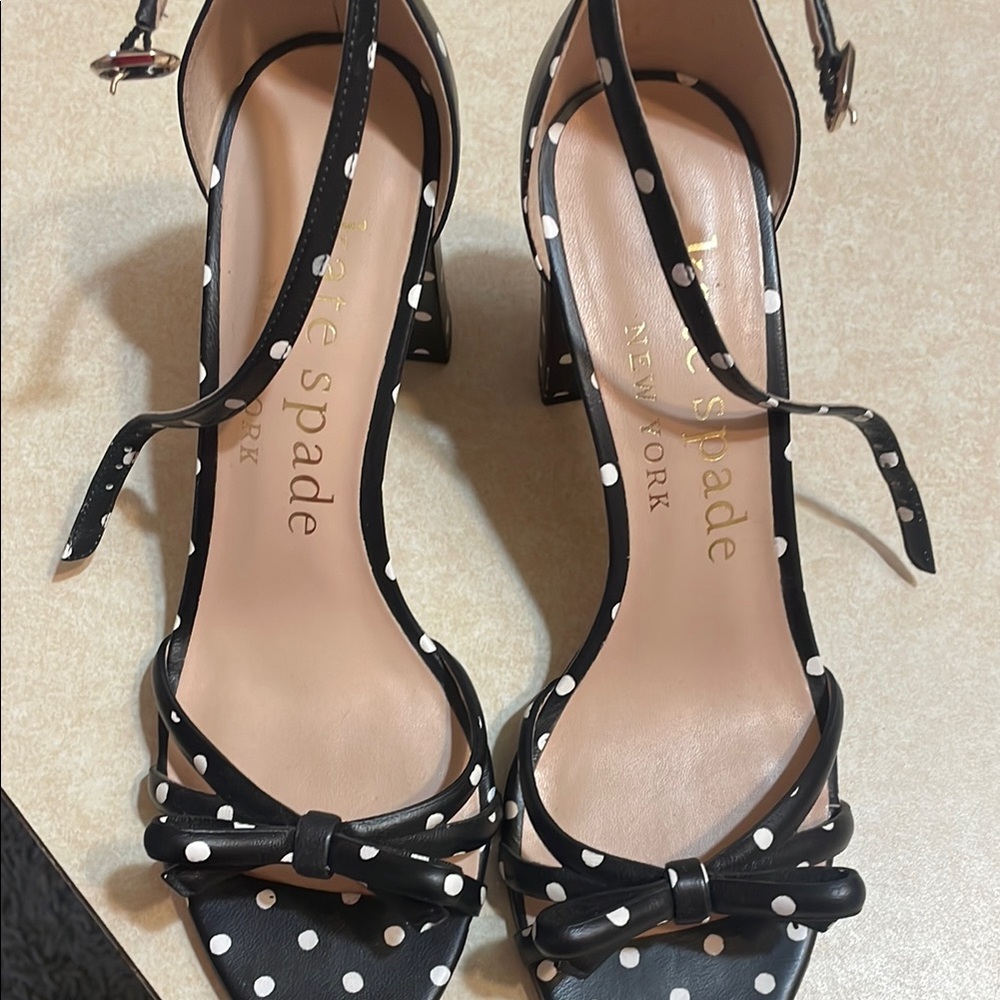 kate spade Black and White Polka Dot Heels